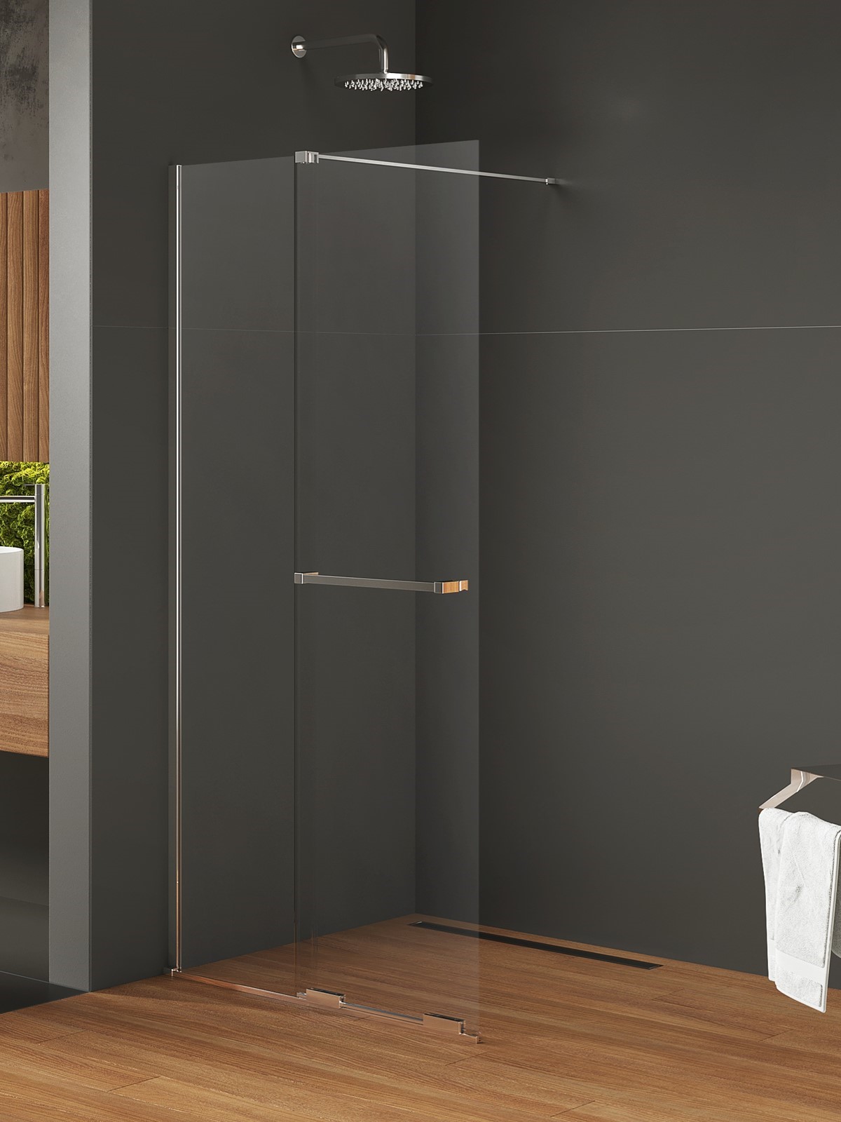 New Trendy Smart perete cabină de duș walk-in 100 cm crom luciu/sticla transparentă EXK-6623