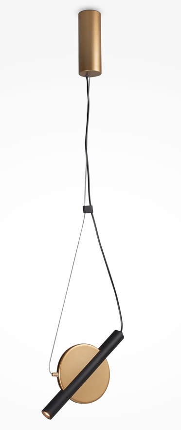 Maytoni Enigma lampă suspendată 1x5 W negru-auriu MOD150PL-L5BS3K