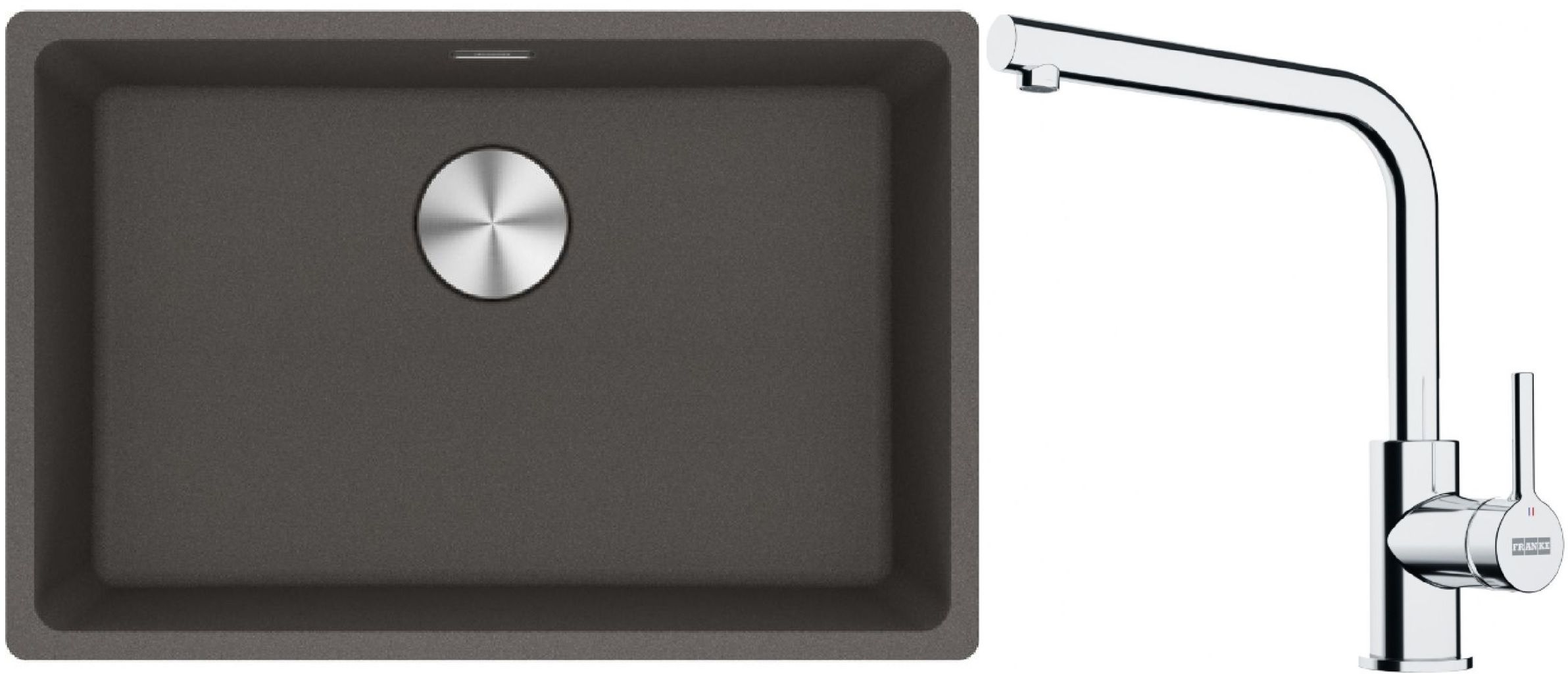 Set chiuvetă din granit Franke Maris 125.0716.376, baterie bucătărie Franke Lina 115.0693.230