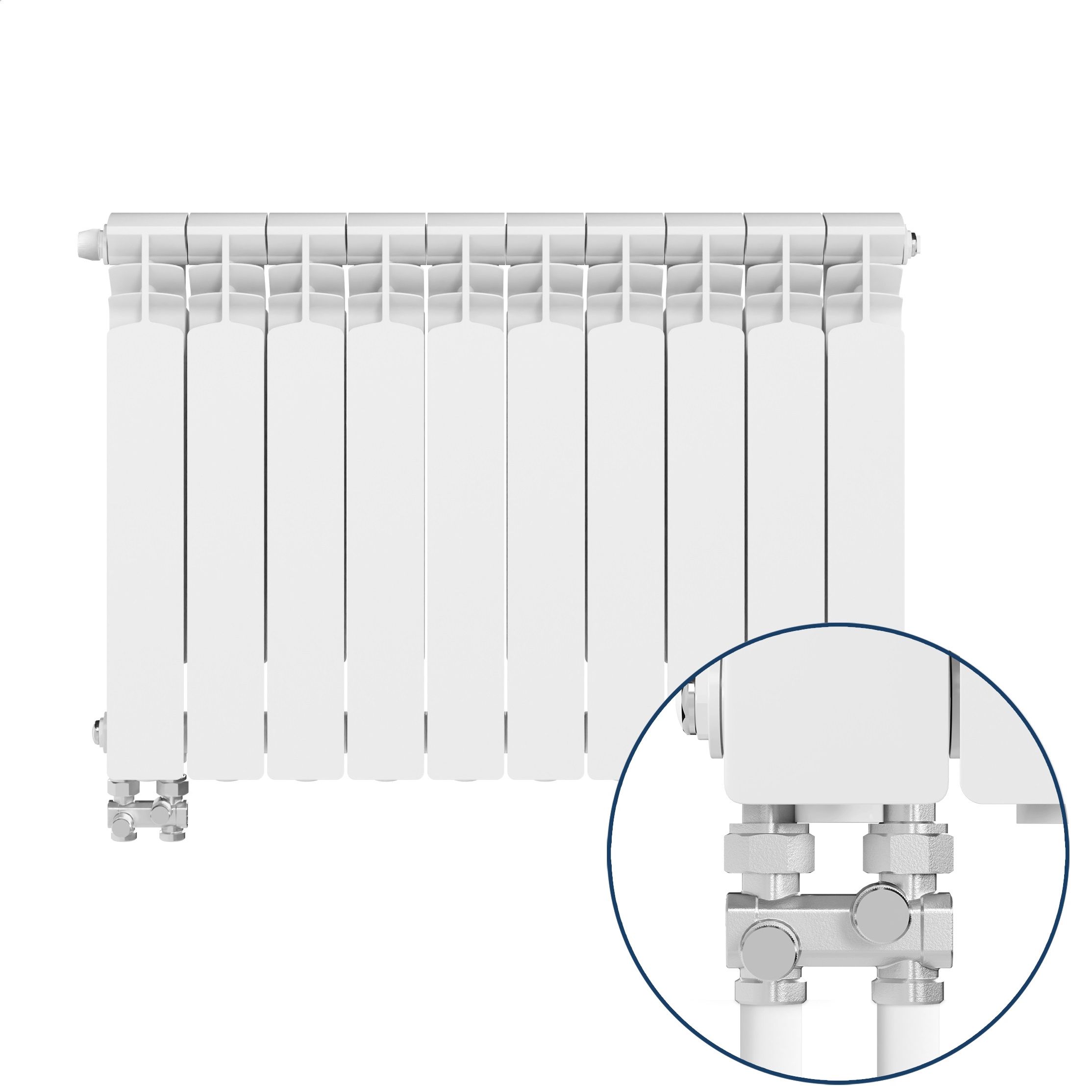 KFA Armatura G500F calorifer de cameră 57.2x80.5 cm podłączenie inferior alb 789-104-44