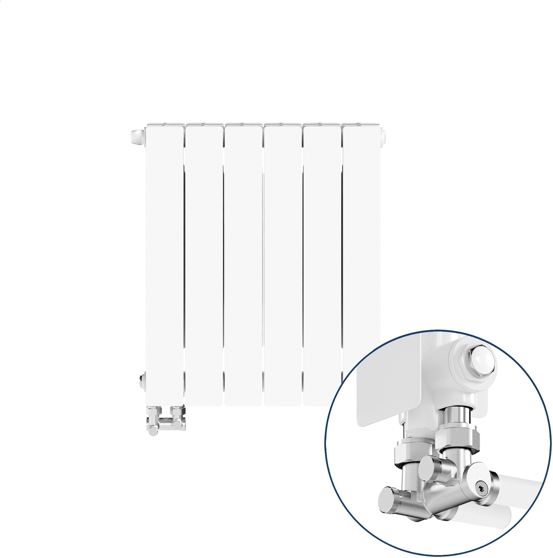 KFA Armatura ADR500 calorifer de cameră 57x48.3 cm podłączenie inferior alb 763-063-44