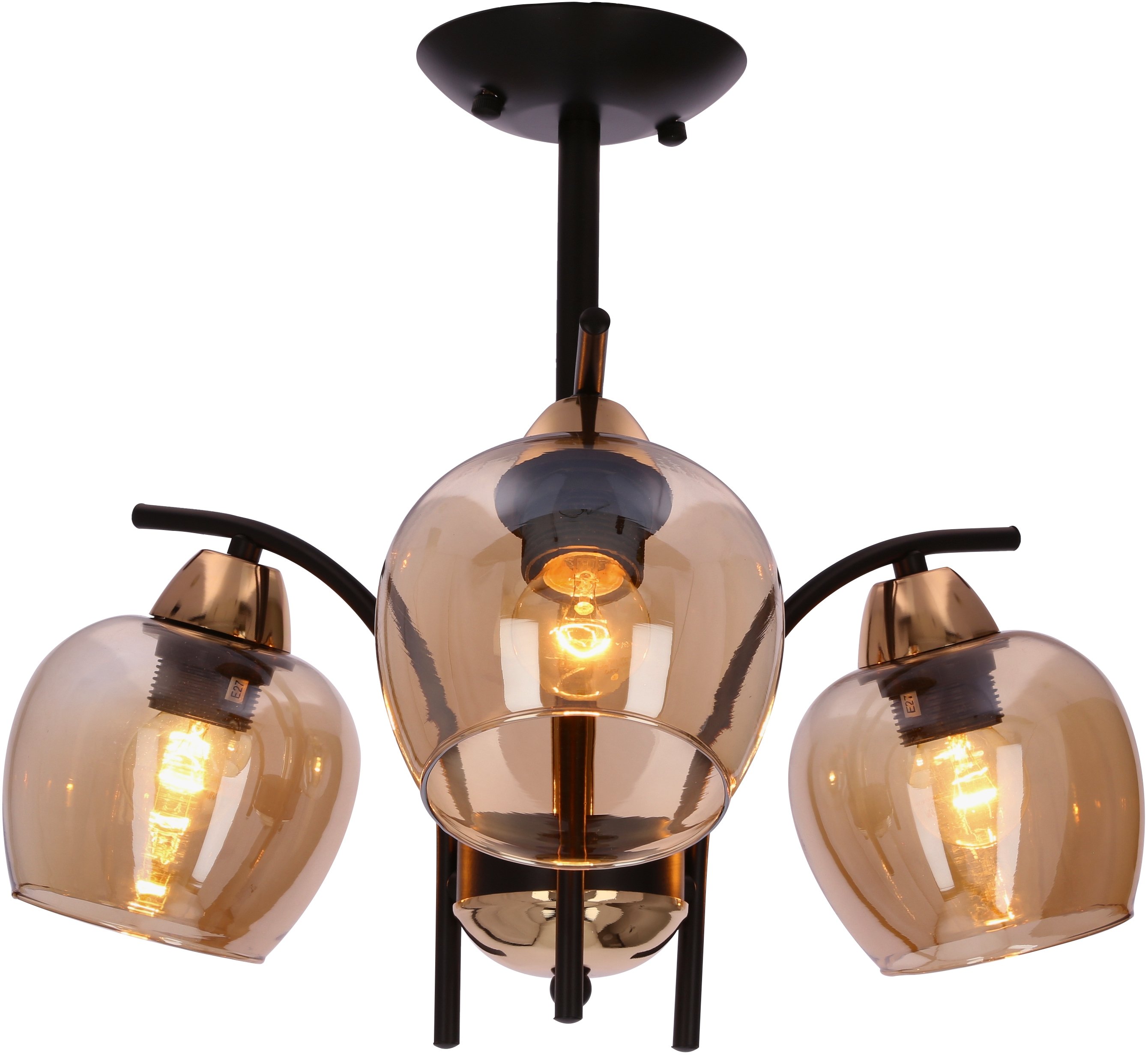 Candellux Merra lampă suspendată 3x40 W negru-chihlimbar 33-35318