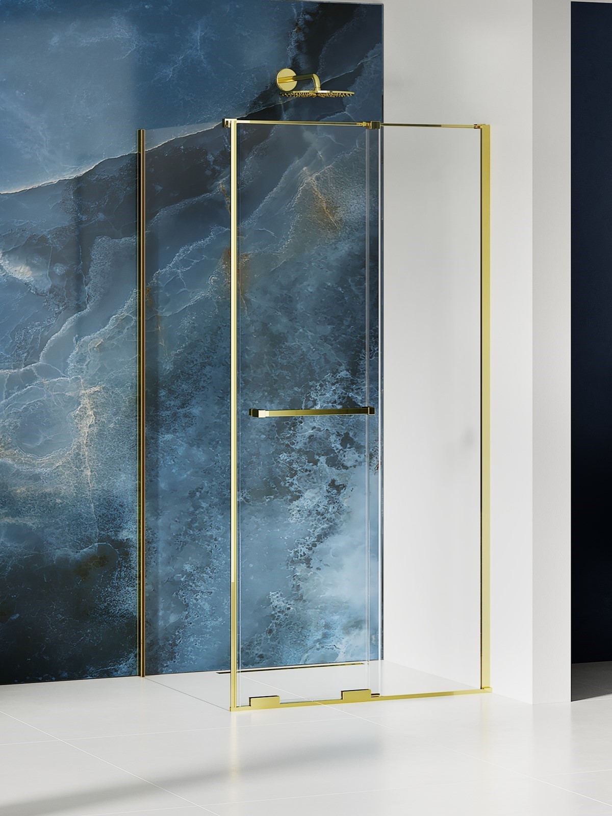 New Trendy Smart Light Gold cabină de duș 120x110 cm dreptunghiular auriu luciu/sticlă transparentă EXK-6701