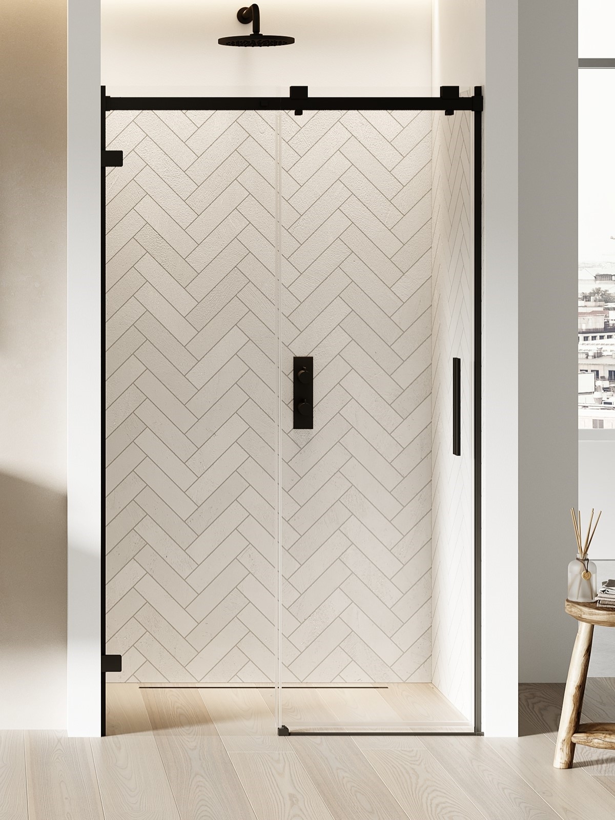 New Trendy Softi X Black uși de duș 140 cm culisantă negru mat/sticlă transparentă EXK-5359