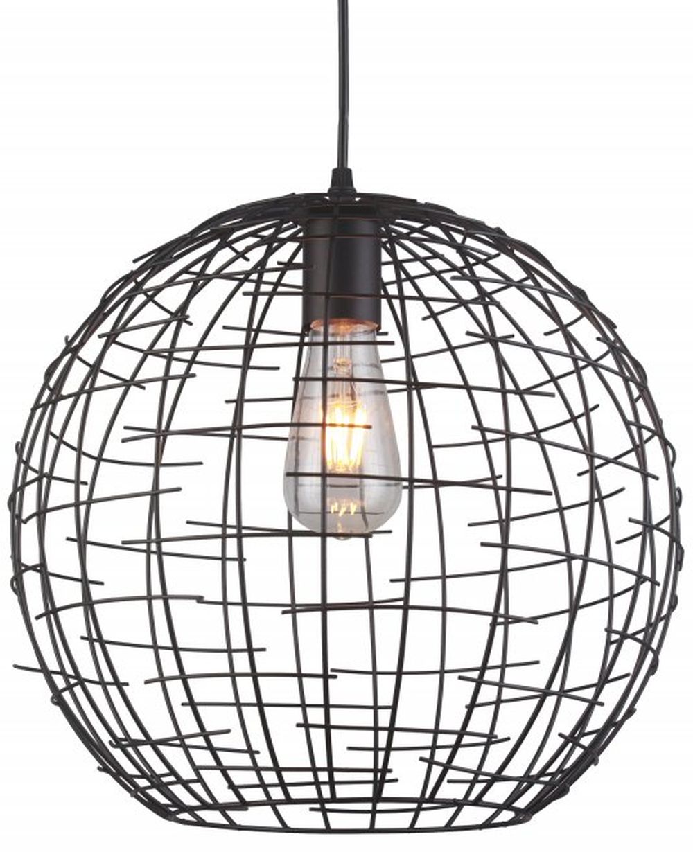 GTV Viela lampă suspendată 1x40 W negru OS-VIEL2-11-DEC