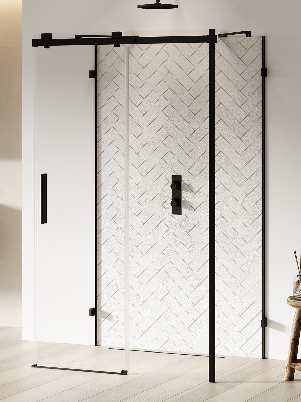 New Trendy Softi X Black cabină de duș 140x90 cm dreptunghiular negru mat/sticlă transparentă EXK-5452