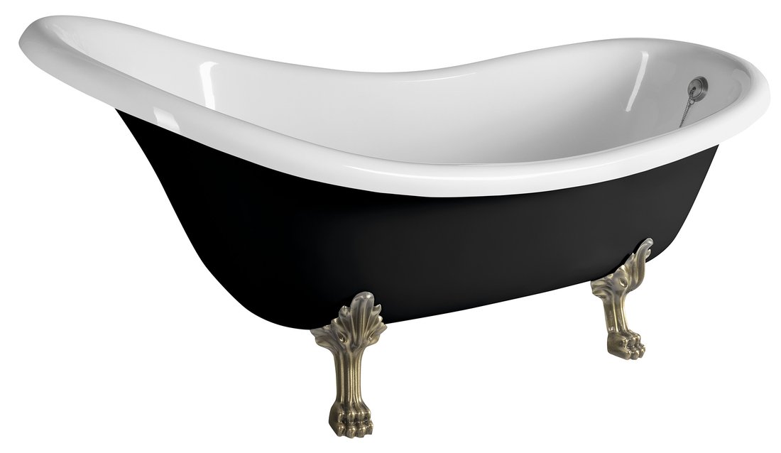 Polysan Brixton cadă freestanding 174x83 cm ovală alb-negru-bicolor 94867