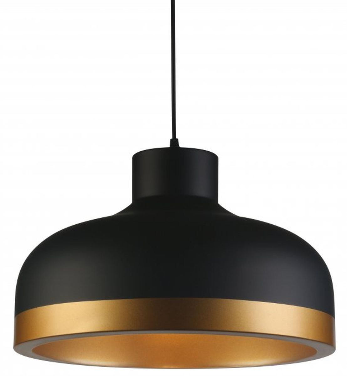 GTV Goldi lampă suspendată 1x40 W negru-auriu OS-GOLD2-11-DEC