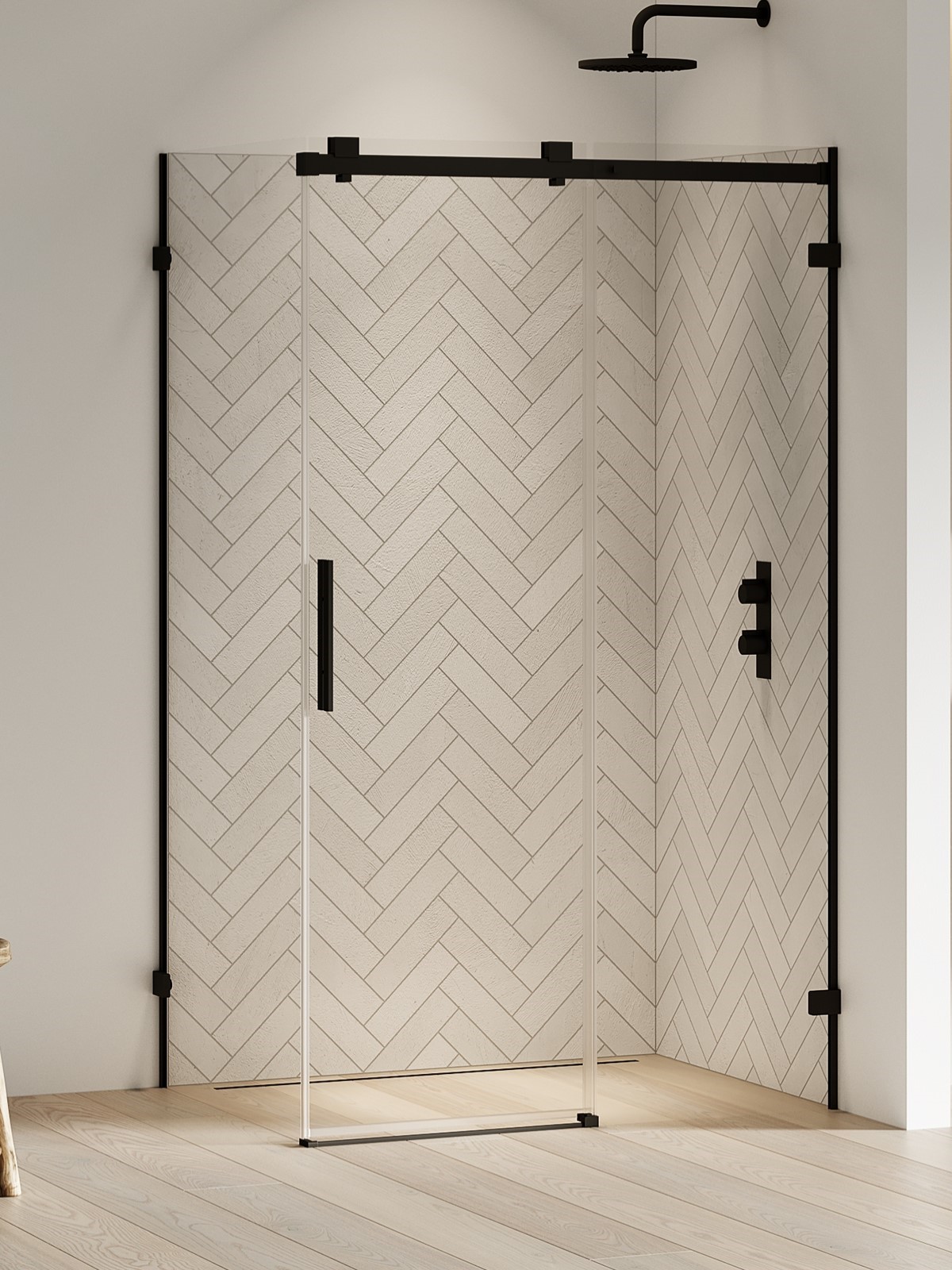 New Trendy Softi X Black cabină de duș 100x90 cm dreptunghiular negru mat/sticlă transparentă EXK-5378