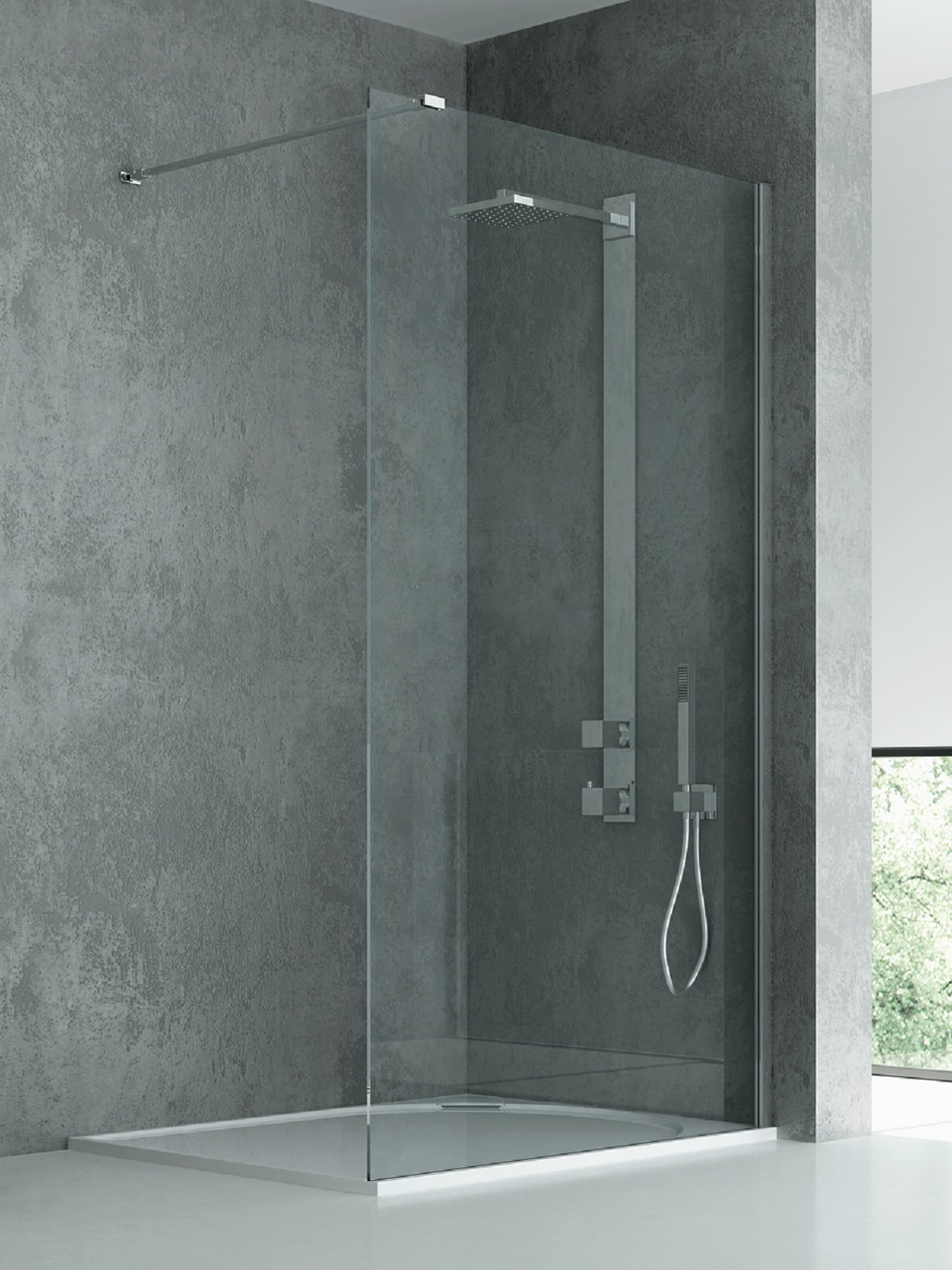 New Trendy New Modus perete cabină de duș walk-in 110 cm crom luciu/sticla transparentă EXK-5461