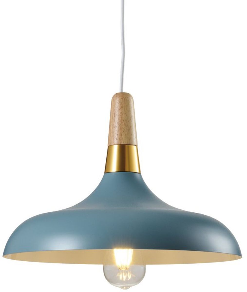 GTV Skandi lampă suspendată 1x40 W auriu-albastru-lemn OS-SKAN3-25-DEC