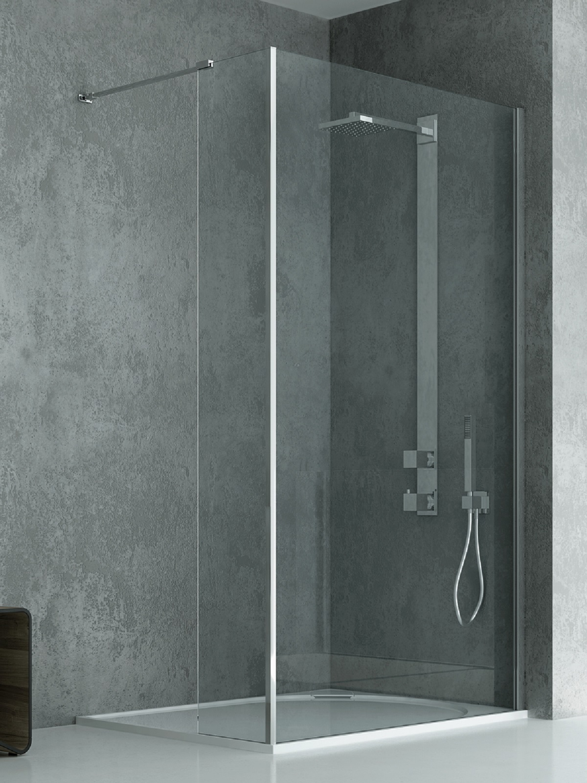 New Trendy New Modus perete cabină de duș walk-in 90 cm crom luciu/sticla transparentă EXK-5471