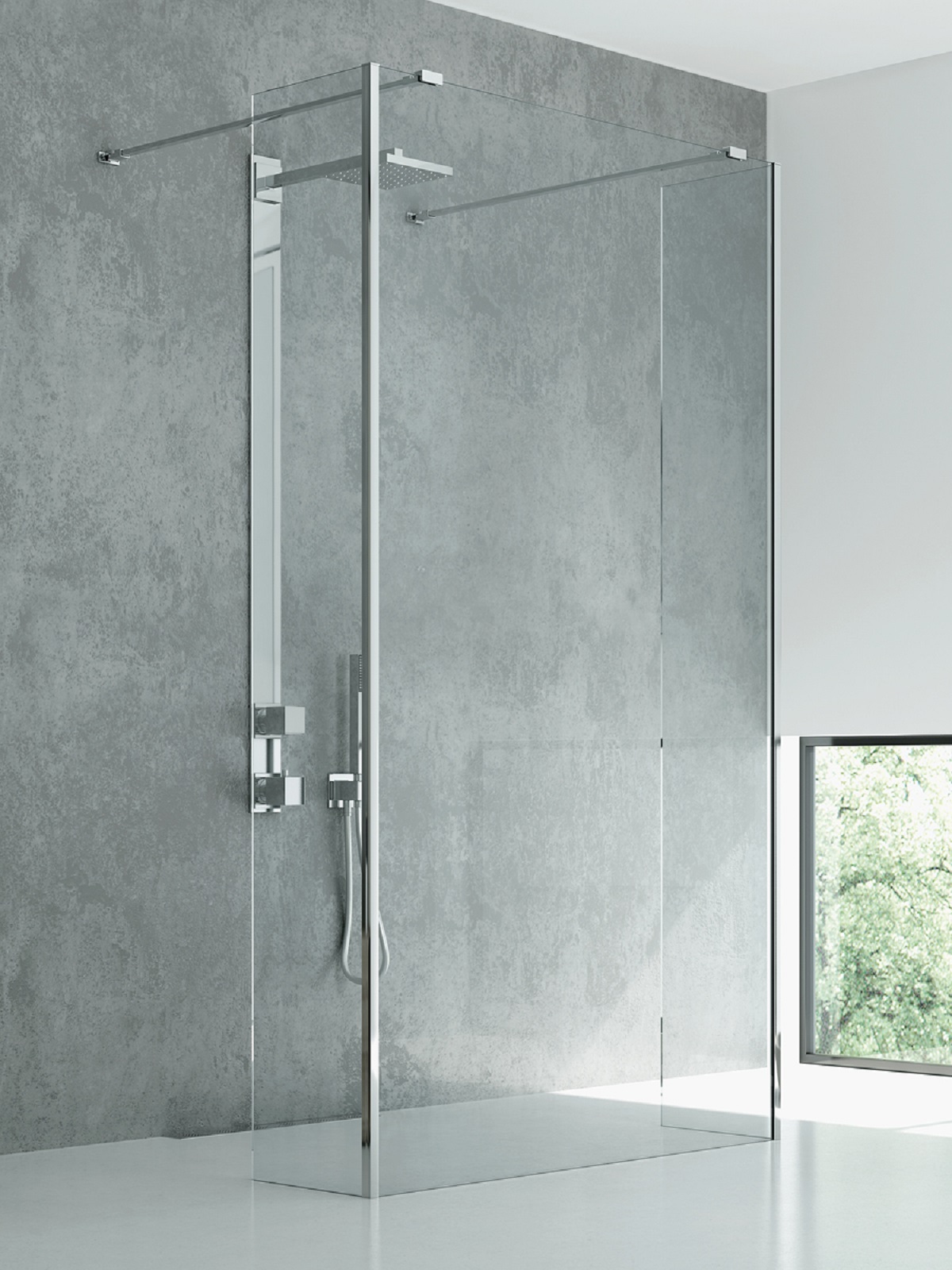 New Trendy New Modus perete cabină de duș walk-in 120 cm crom luciu/sticla transparentă EXK-5501