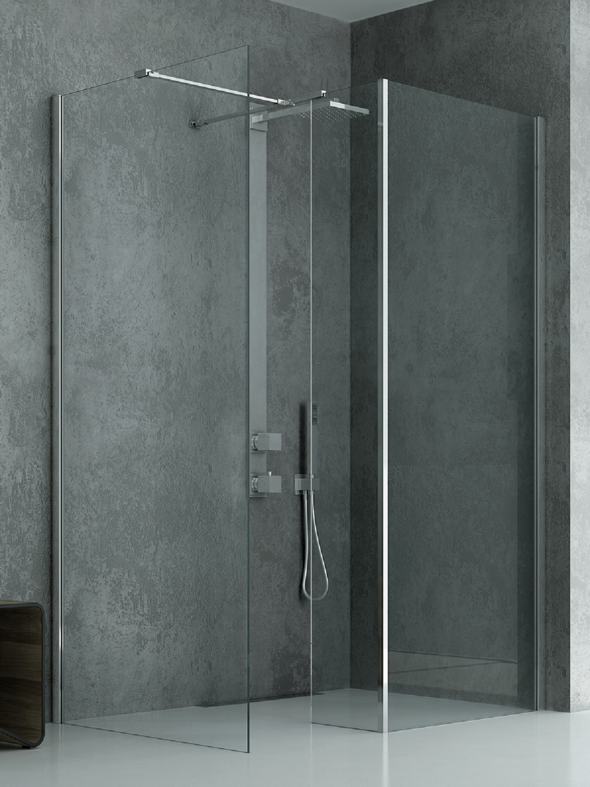New Trendy New Modus perete cabină de duș walk-in 100 cm crom luciu/sticla transparentă EXK-5508