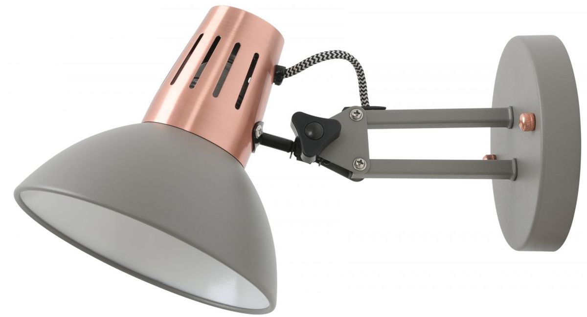GTV Artemia lampă de perete 1x40 W gri-cupru OS-ART-E27-15-DEC