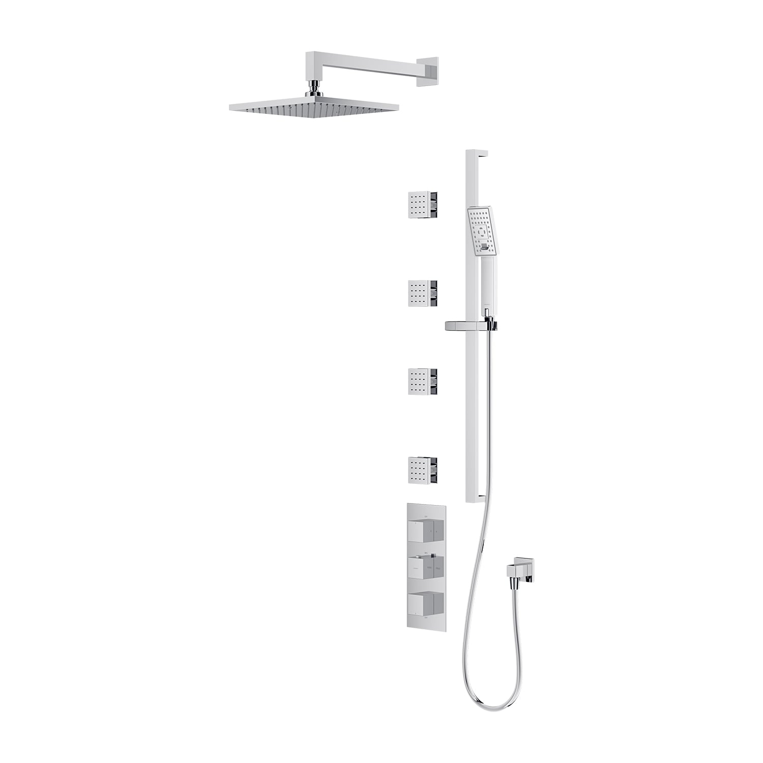 Omnires Fresh set de duș perete cu termostat cu duș de ploaie crom SYSFR12XCR