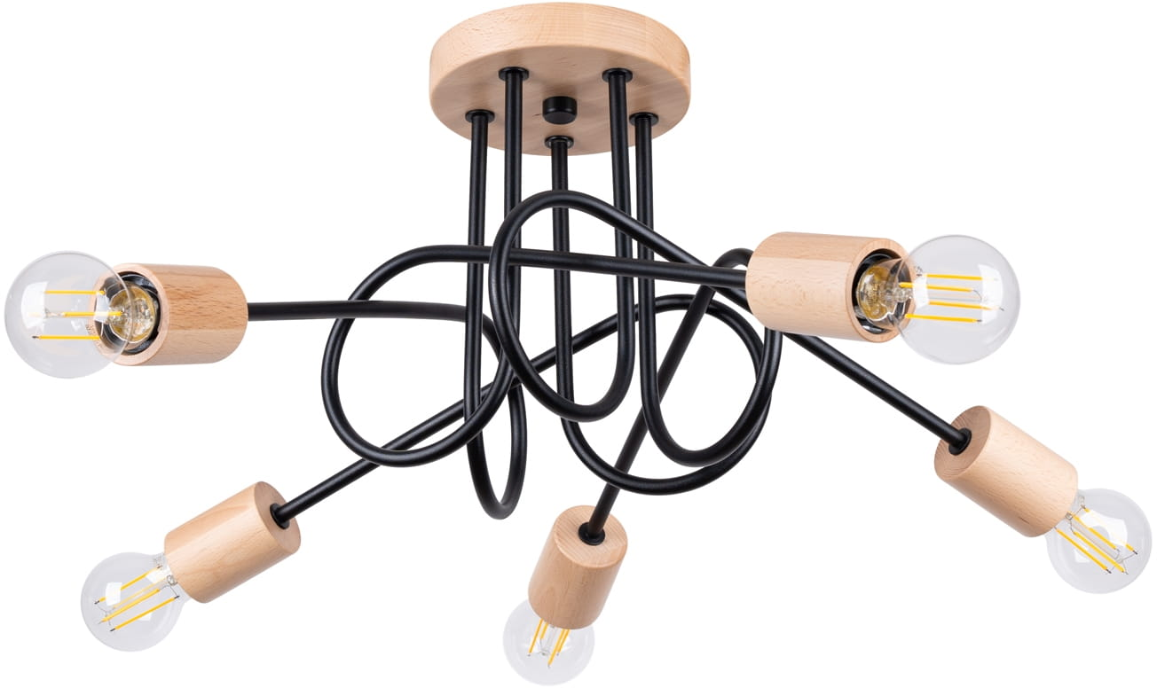 Sollux Lighting Ember lampă de tavan 5x15 W negru SL.1478