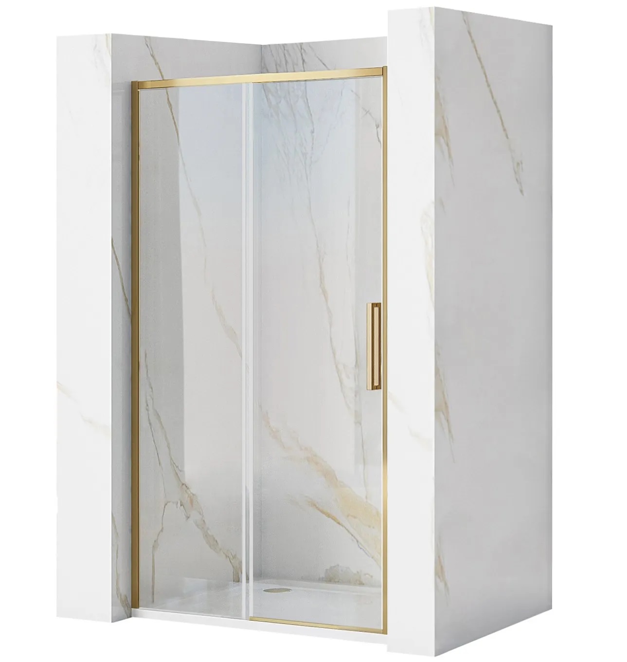 Rea Rapid Slide uși de duș 110 cm culisantă auriu periat/sticlă transparentă REA-K4708