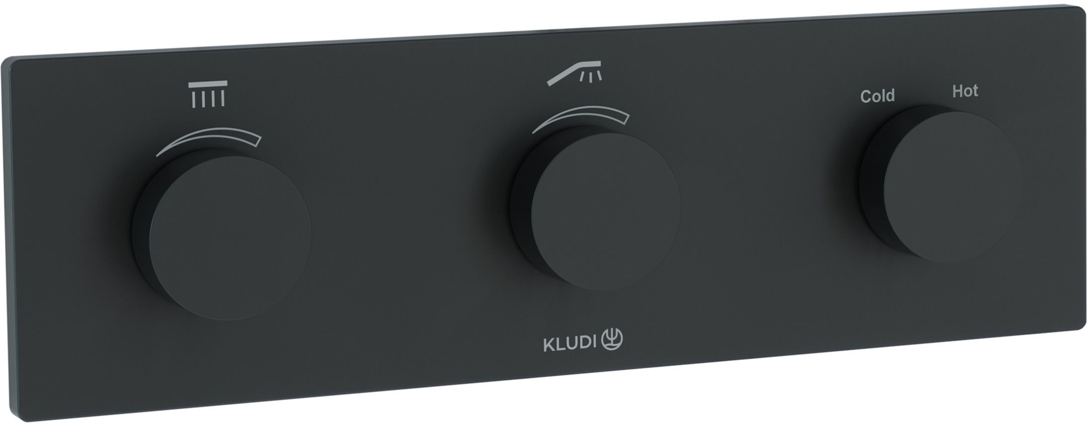 Kludi Pushtronic baterie cadă-duș ascuns cu termostat negru 3830039-00