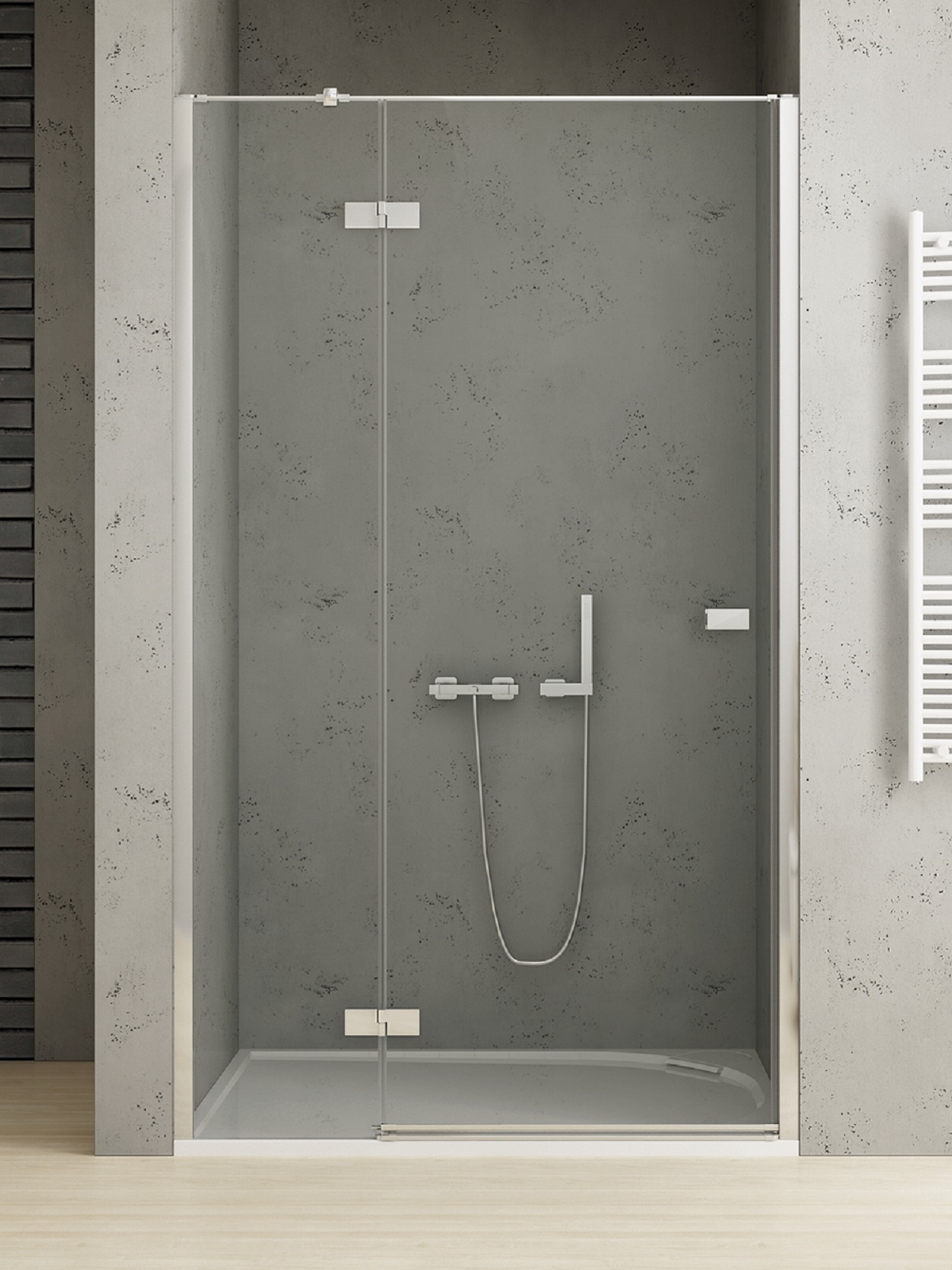 New Trendy Reflexa uși de duș 100 cm înclinabilă crom luciu/sticlă transparentă EXK-5061