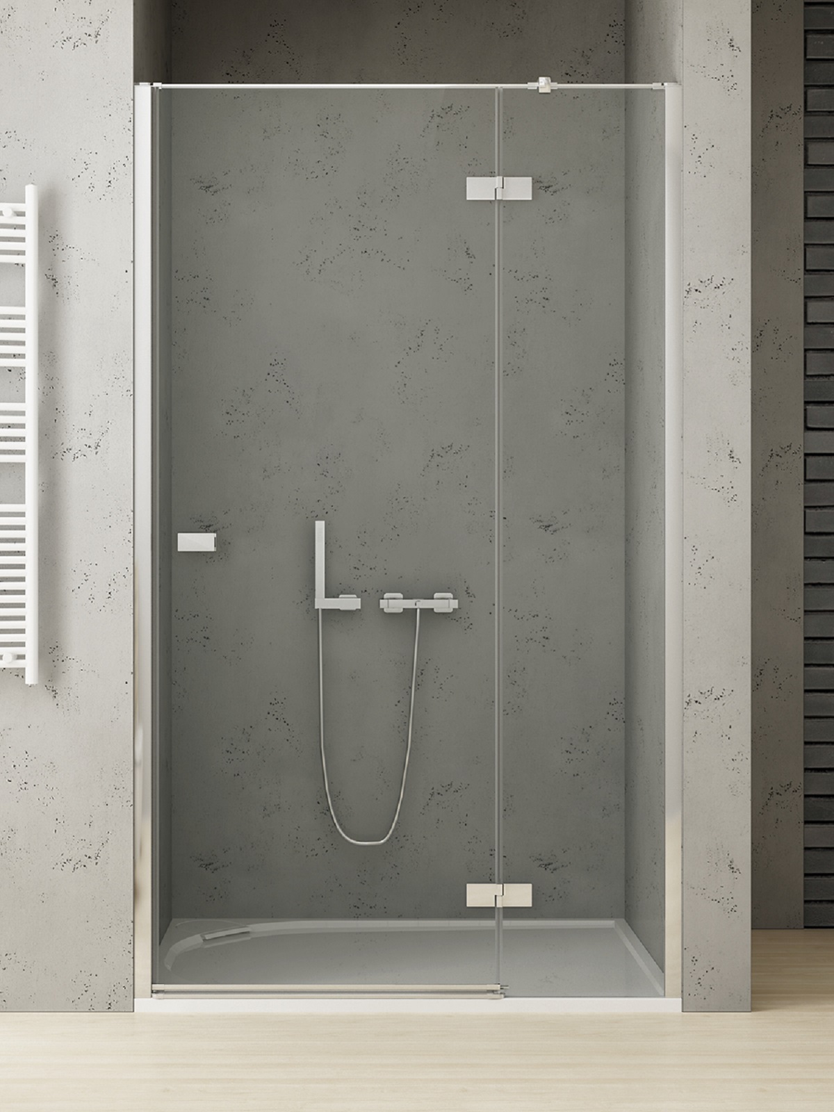 New Trendy Reflexa uși de duș 120 cm înclinabilă crom luciu/sticlă transparentă EXK-5066