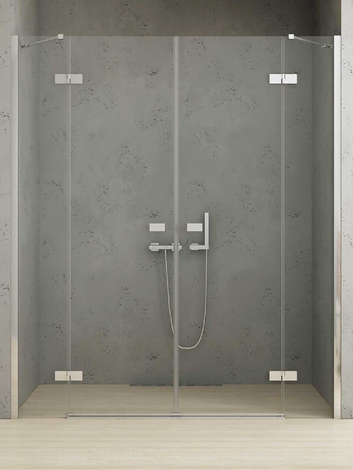 New Trendy Reflexa uși de duș 220 cm înclinabilă crom luciu/sticlă transparentă EXK5074