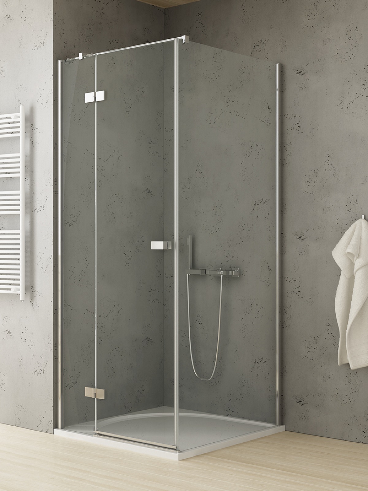 New Trendy Reflexa cabină de duș 80x80 cm pătrat crom luciu/sticlă transparentă EXK-5104