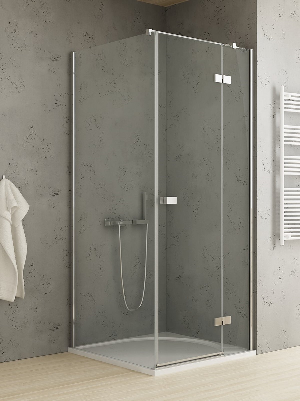 New Trendy Reflexa cabină de duș 80x70 cm dreptunghiular crom luciu/sticlă transparentă EXK-5103