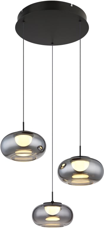 Globo Lighting Quintara lampă suspendată 3x18 W negru 15744-3H