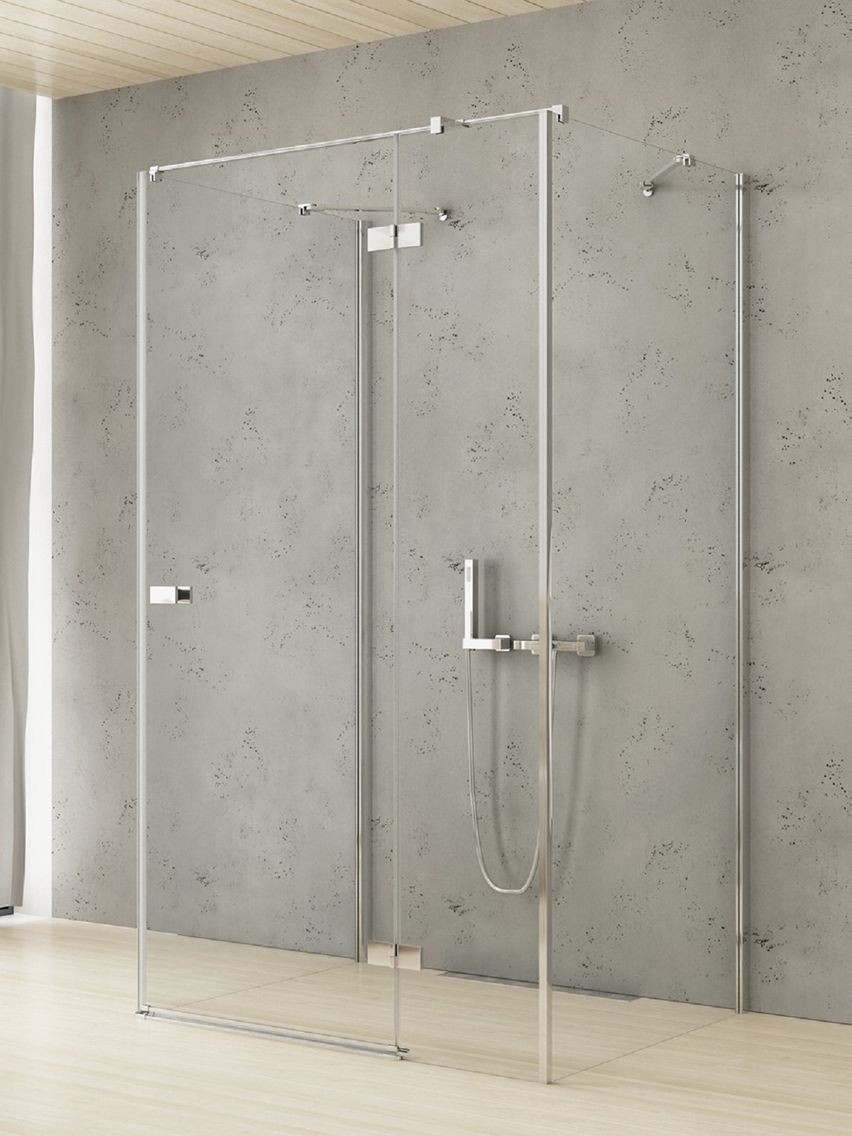 New Trendy Reflexa cabină de duș 90x80 cm dreptunghiular crom luciu/sticlă transparentă EXK-5202