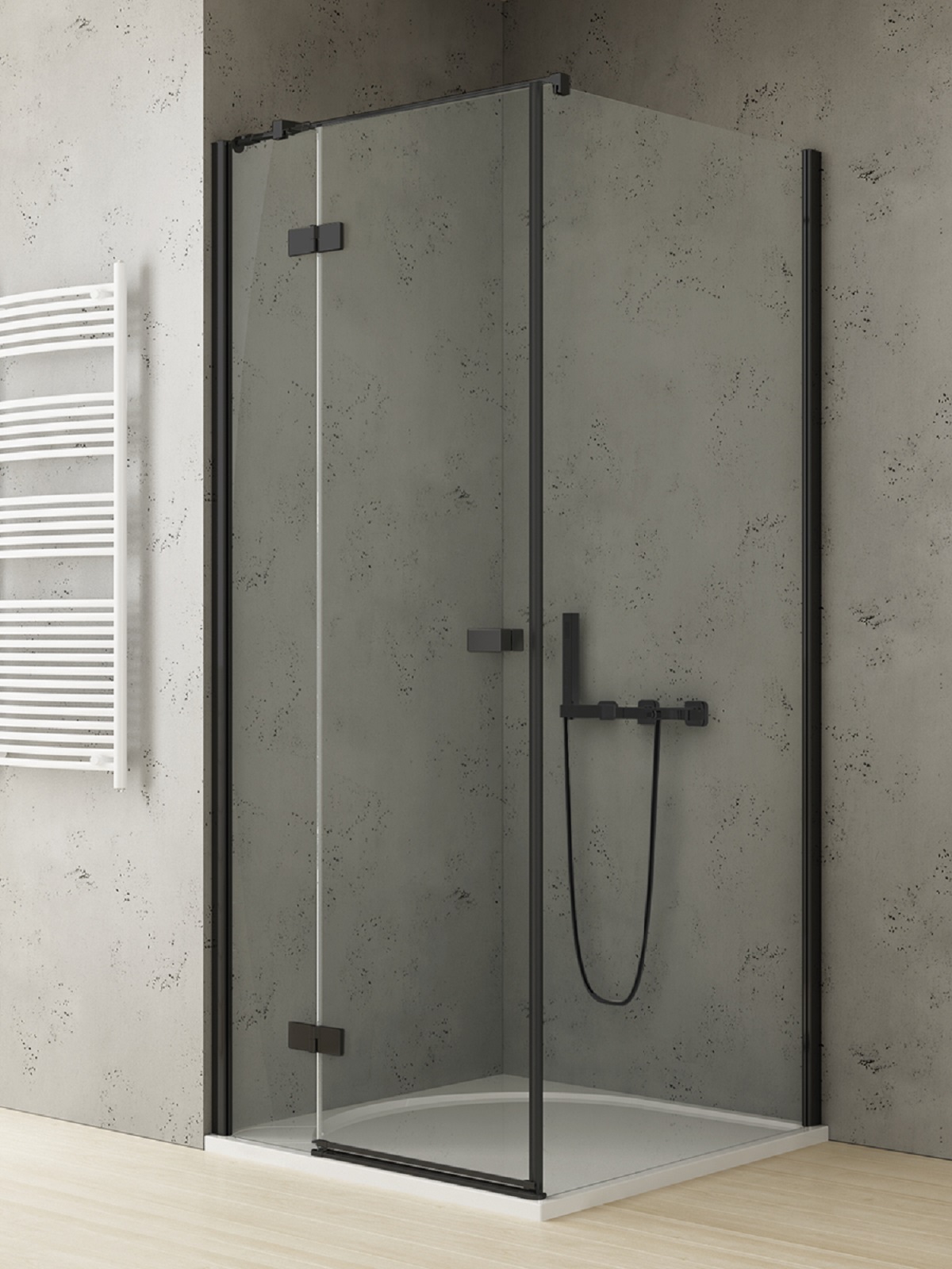 New Trendy Reflexa Black cabină de duș 120x80 cm dreptunghiular negru mat/sticlă transparentă EXK-4922