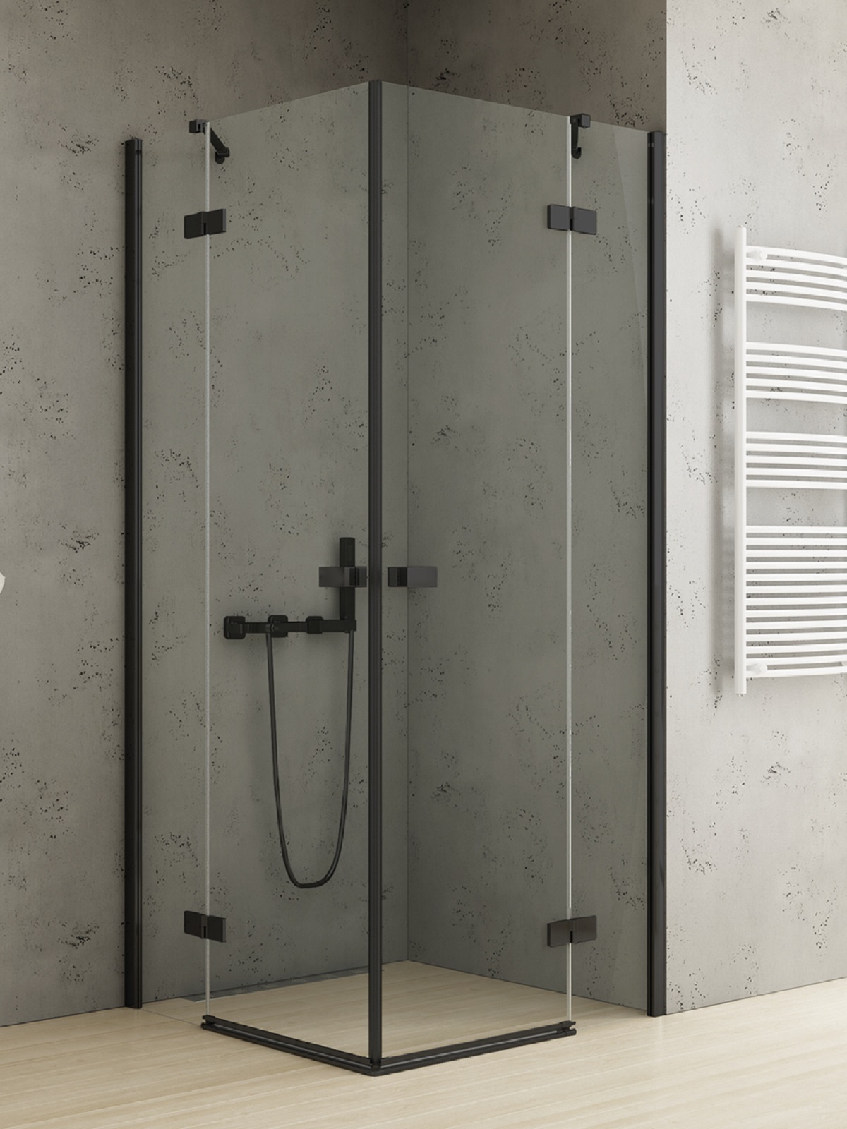 New Trendy Reflexa Black cabină de duș 120x100 cm dreptunghiular negru mat/sticlă transparentă EXK-4986