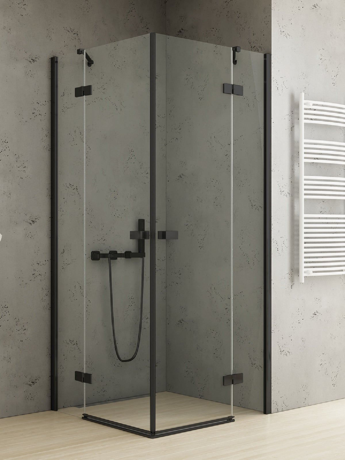 New Trendy Reflexa Black cabină de duș 120x110 cm dreptunghiular negru mat/sticlă transparentă EXK-4995