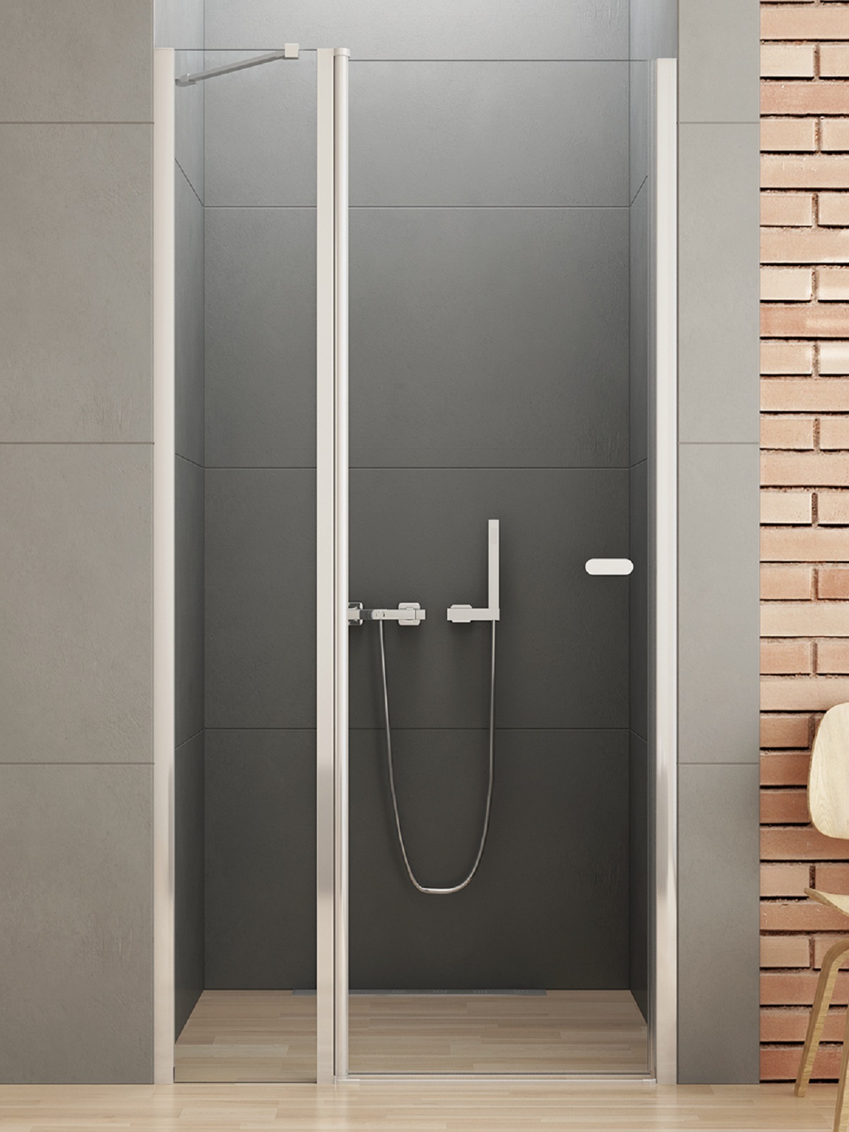 New Trendy New Soleo uși de duș 90 cm înclinabilă crom luciu/sticlă transparentă D-0155A
