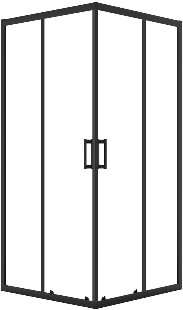 Laveo Bresso cabină de duș 90x90 cm pătrat negru mat/sticlă transparentă JKD_796K