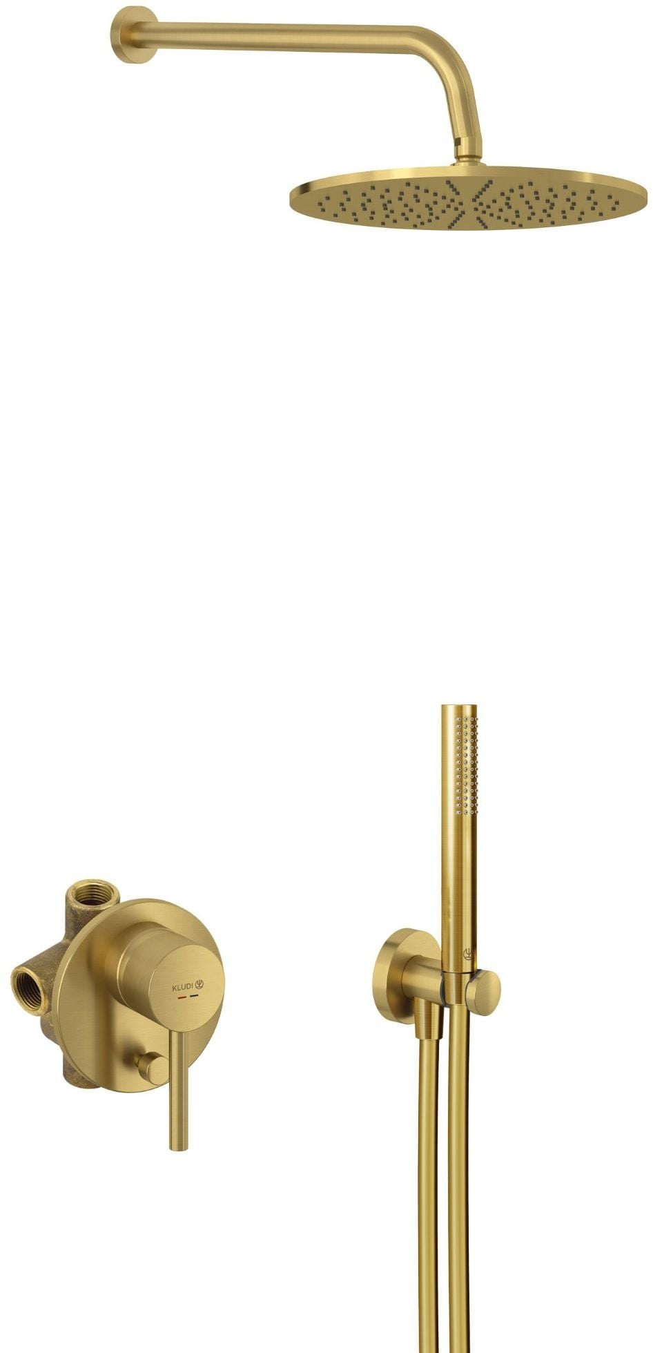 Kludi set de duș ascuns cu duș de ploaie auriu 38736N076