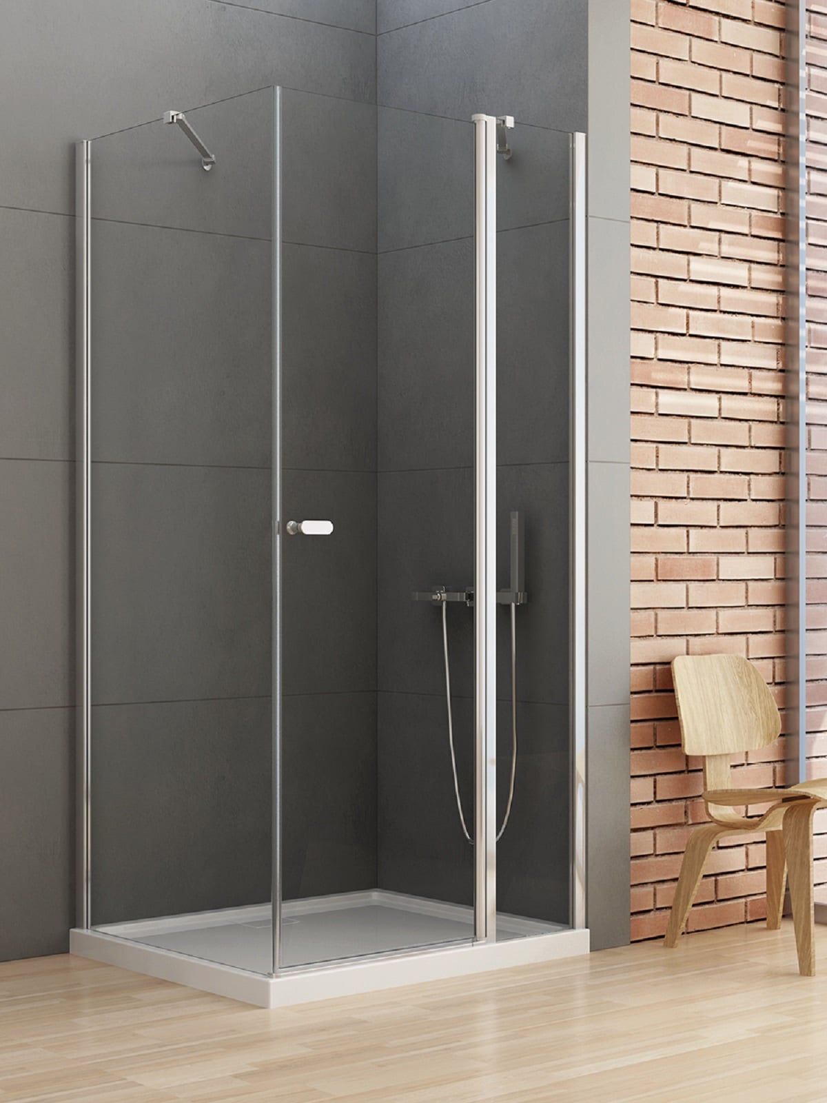 New Trendy New Soleo cabină de duș 90x80 cm dreptunghiular crom luciu/sticlă transparentă K-0394