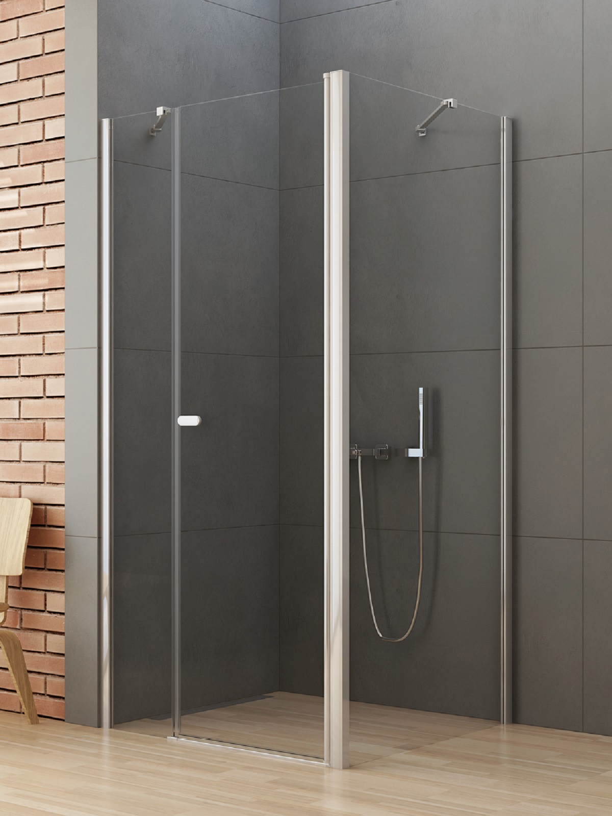 New Trendy New Soleo cabină de duș 90x80 cm dreptunghiular crom luciu/sticlă transparentă K-0692