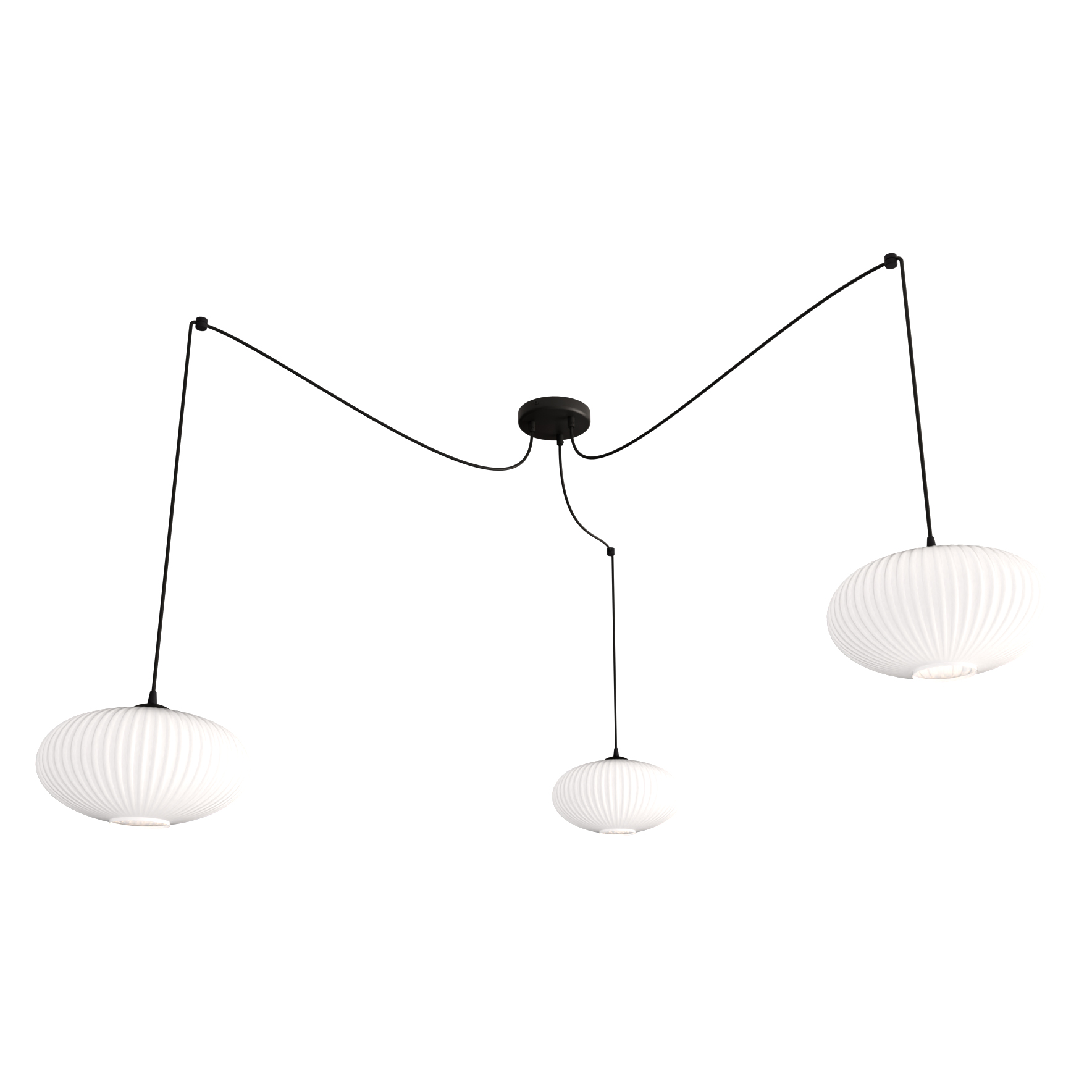 Emibig Origo lampă suspendată 3x15 W alb-negru 1374/3