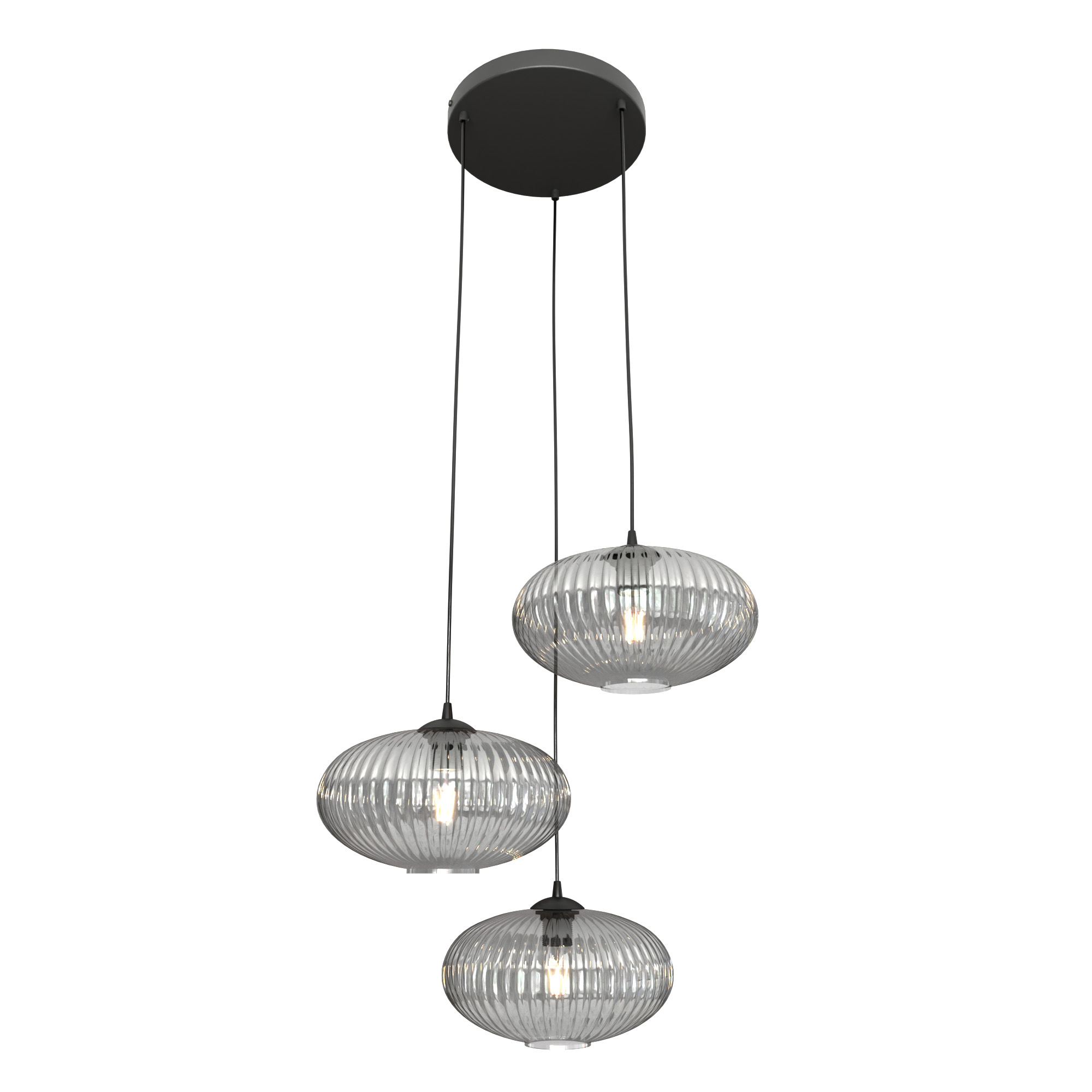 Emibig Coco lampă suspendată 3x15 W negru-grafit 1377/3PREM