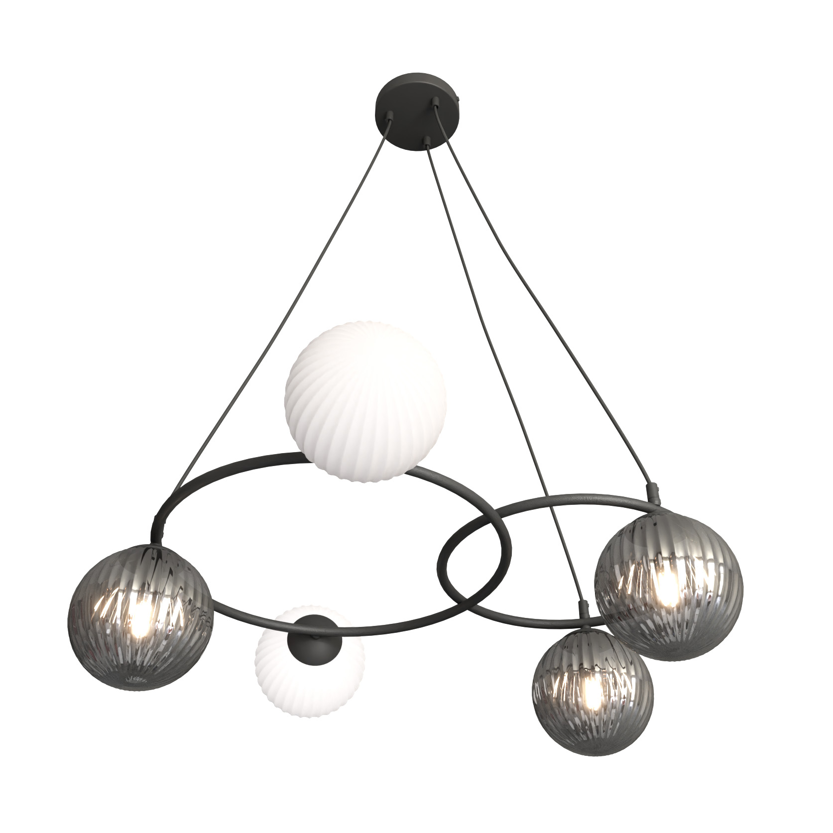 Emibig Libra lampă suspendată 5x10 W alb-negru-grafit 1381/5