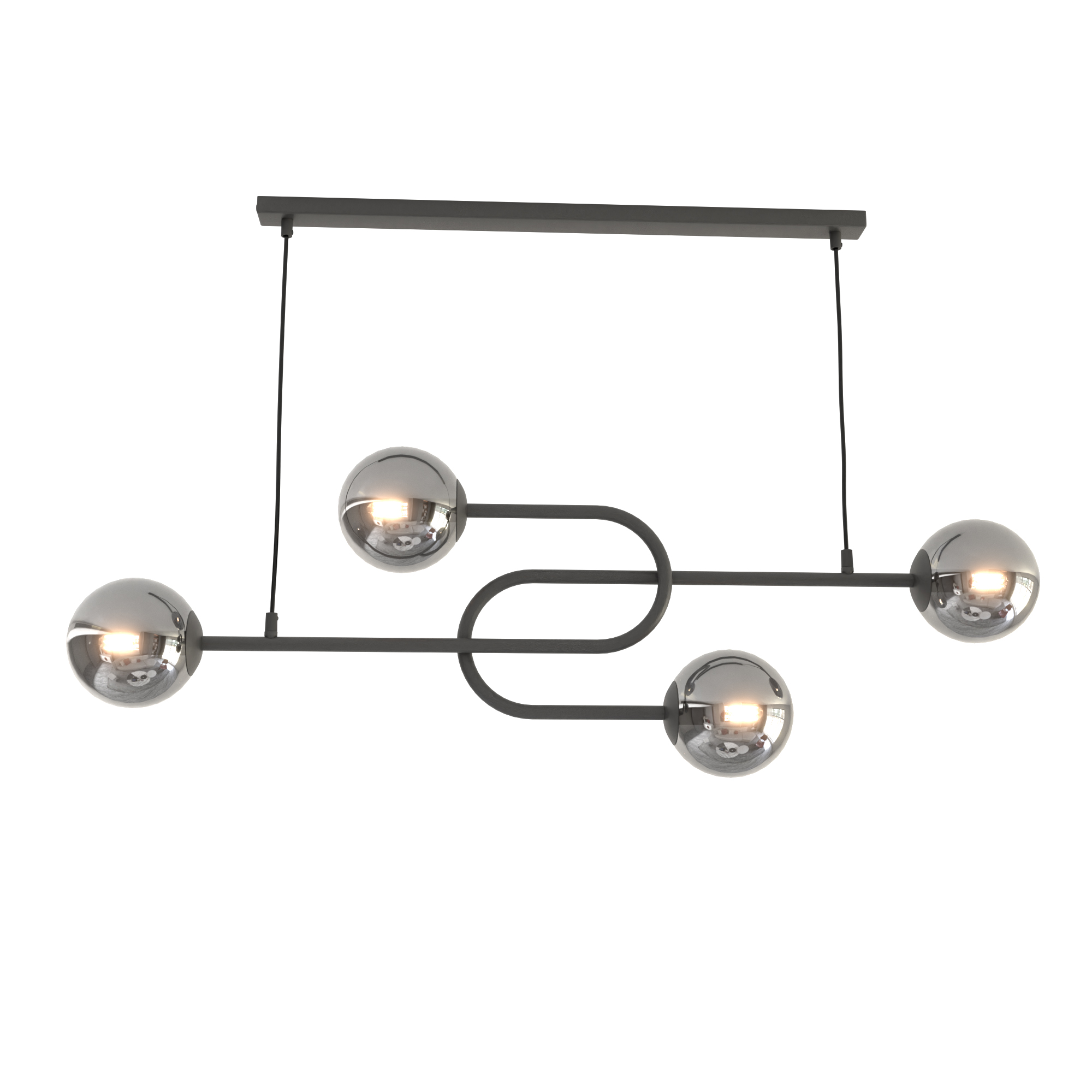 Emibig Atria lampă suspendată 4x10 W negru-grafit 1384/4