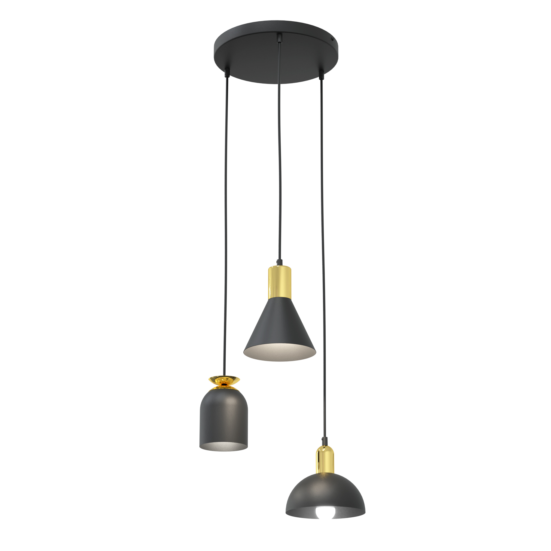 Emibig Fox lampă suspendată 3x15 W negru 1402/3PREM