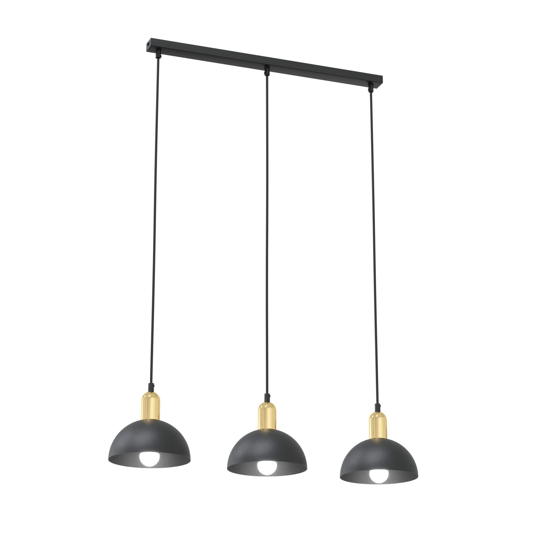 Emibig Moto lampă suspendată 3x15 W negru-auriu 1386/3