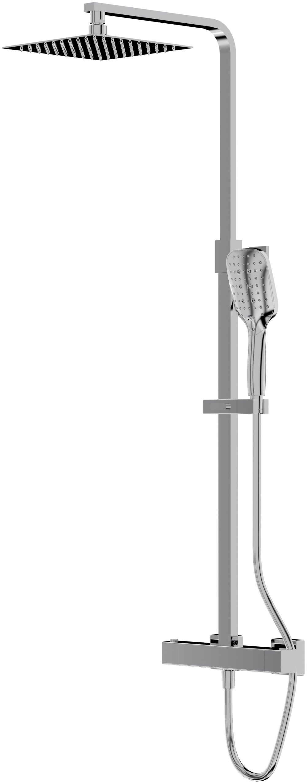 LaVita Cetus set de duș perete cu termostat cu duș de ploaie crom 5900378346203