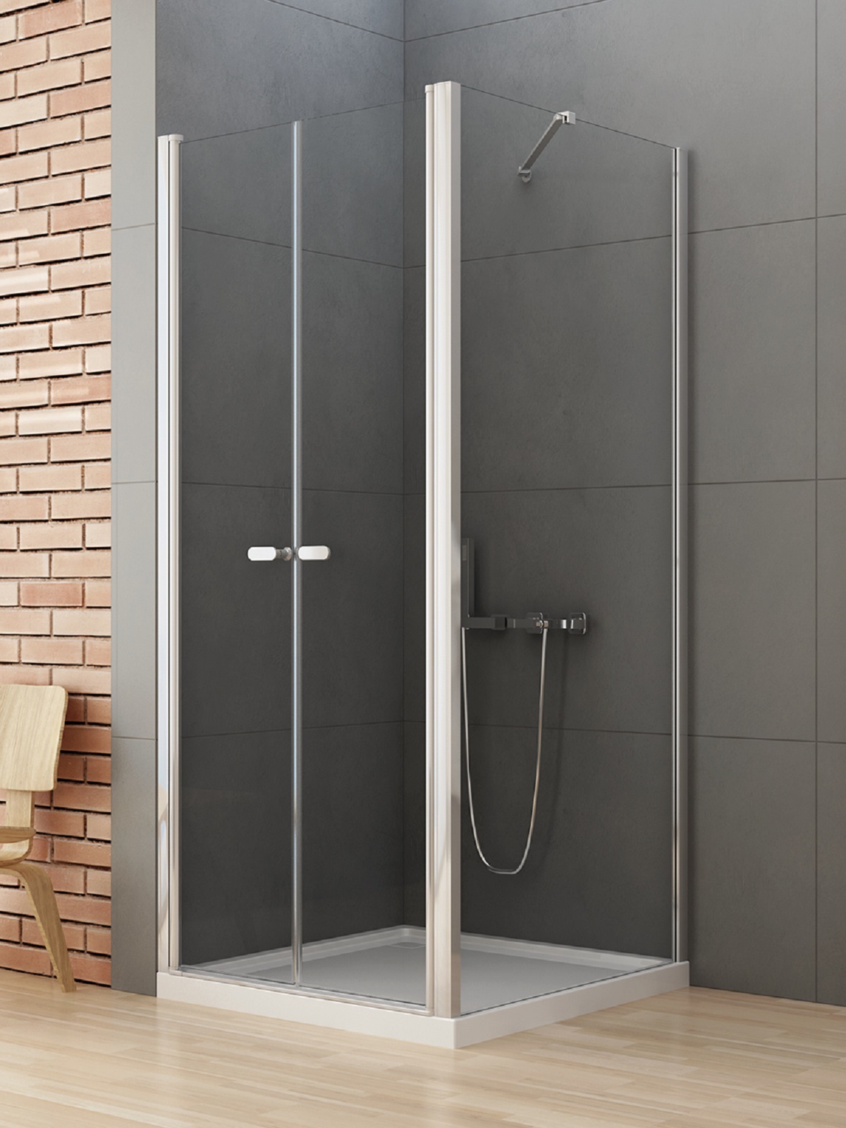 New Trendy New Soleo cabină de duș 90x70 cm dreptunghiular crom luciu/sticlă transparentă D-0143A/D-0092B