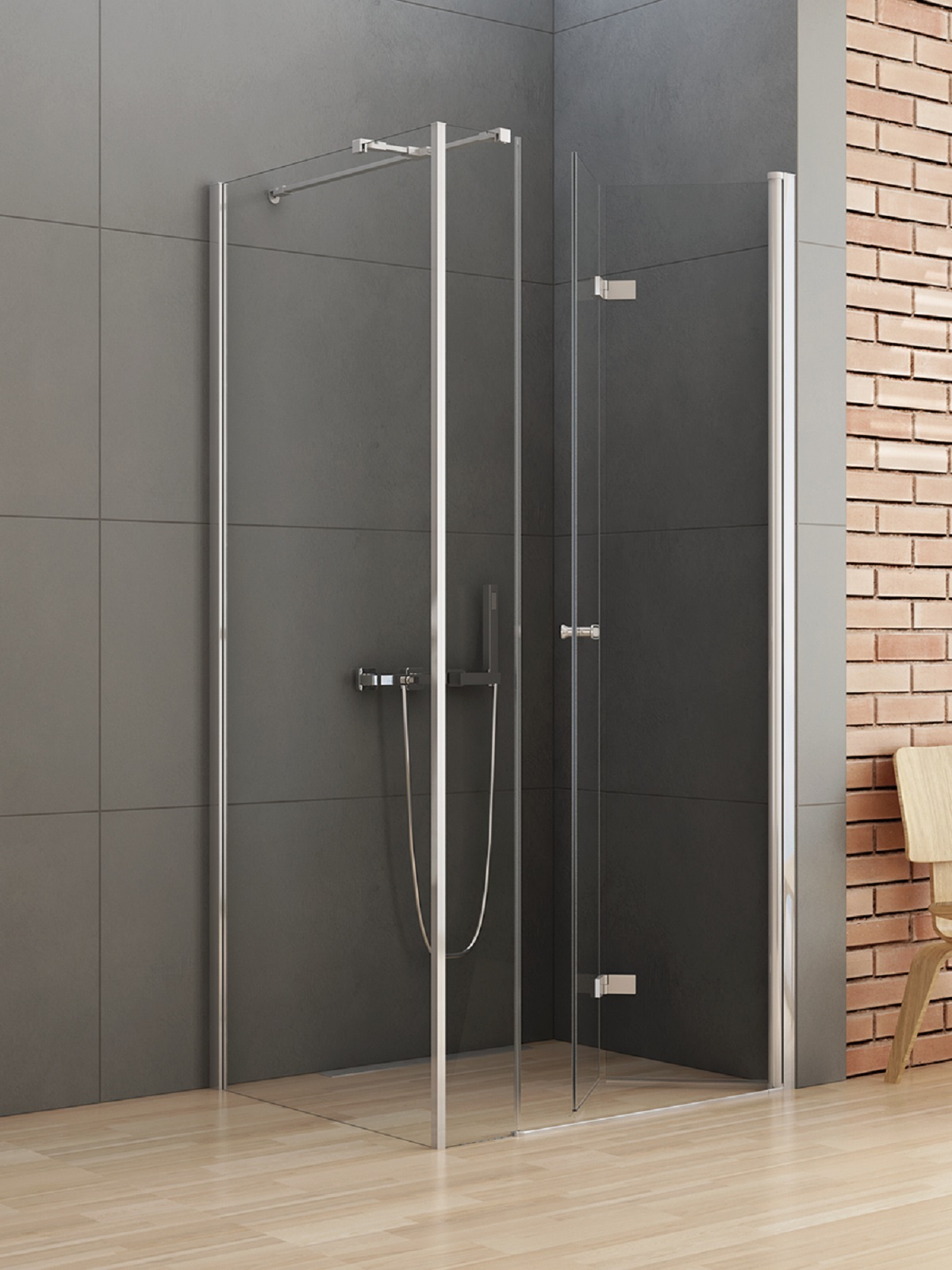 New Trendy New Soleo cabină de duș 100x100 cm pătrat crom luciu/sticlă transparentă K-0381