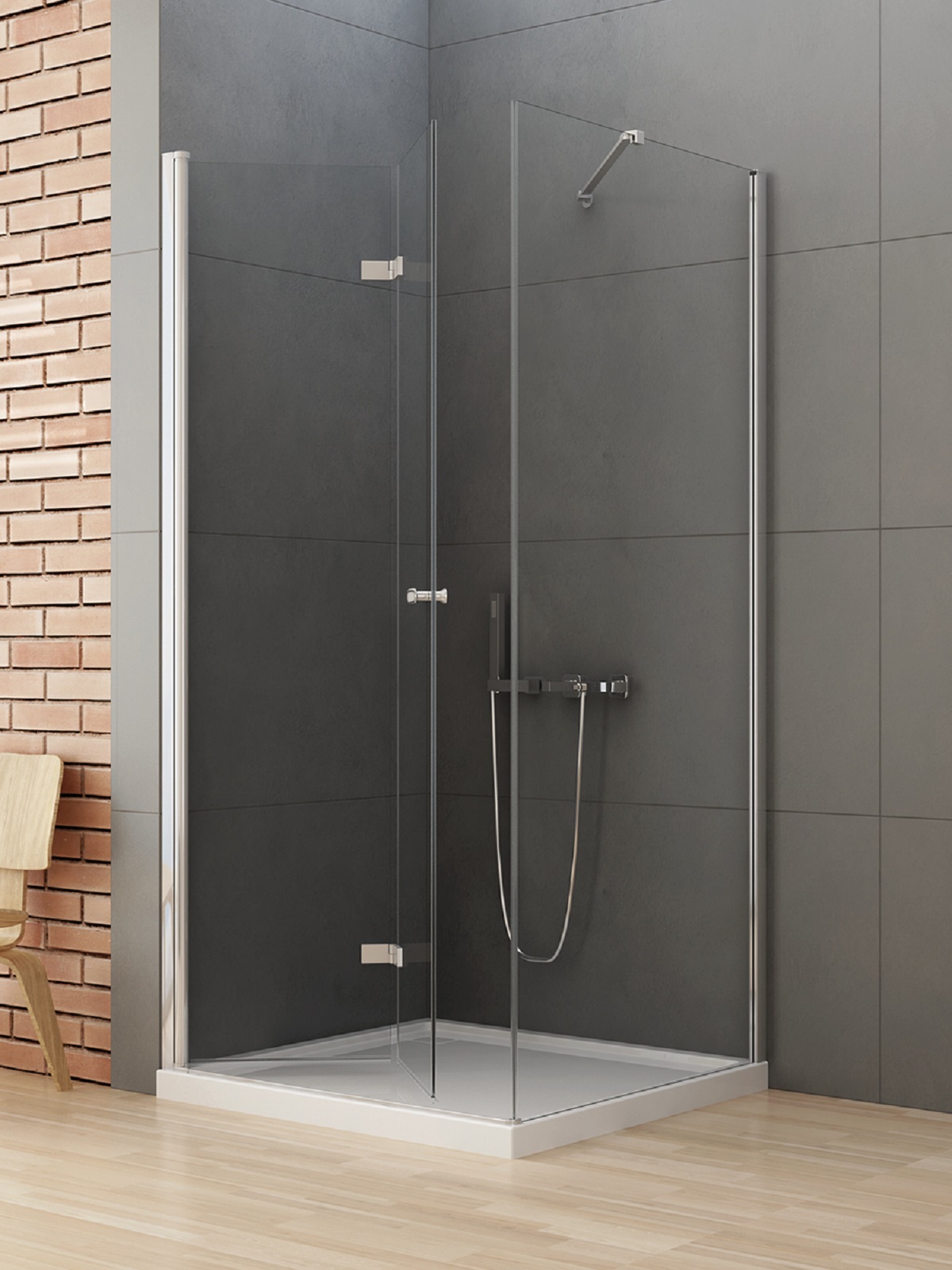 New Trendy New Soleo cabină de duș 110x80 cm dreptunghiular crom luciu/sticlă transparentă D-0148A/D-0150B