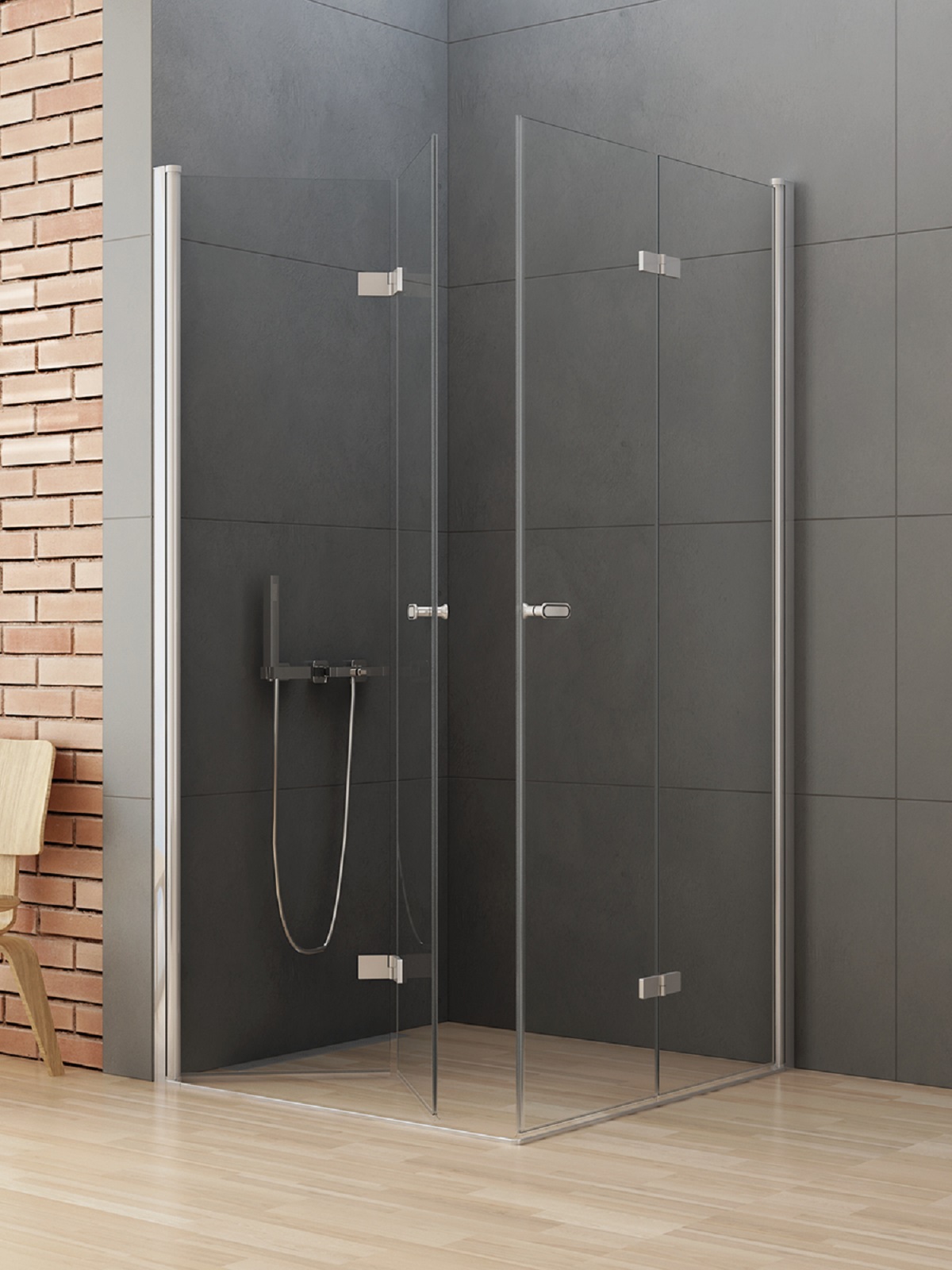 New Trendy New Soleo cabină de duș 80x70 cm dreptunghiular crom luciu/sticlă transparentă D-0148A/D-0151A