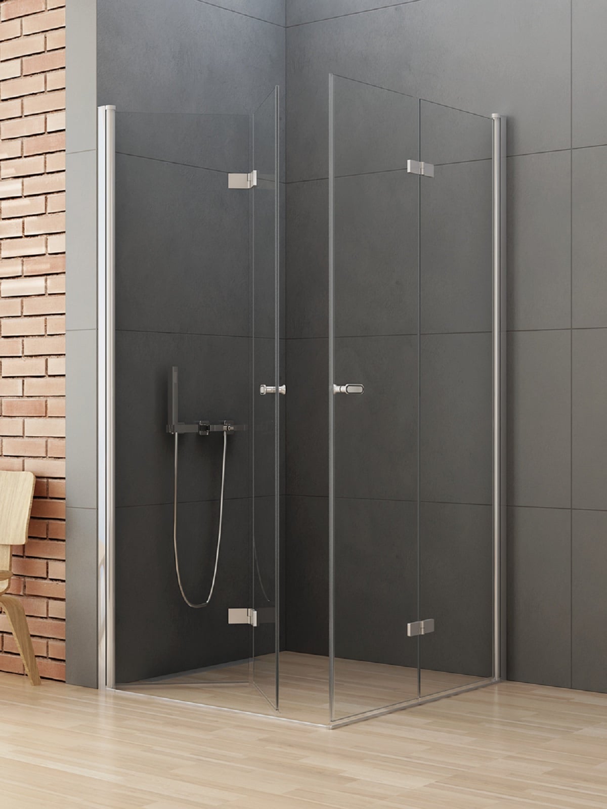 New Trendy New Soleo cabină de duș 100x90 cm dreptunghiular crom luciu/sticlă transparentă D-0150A/D-0153A